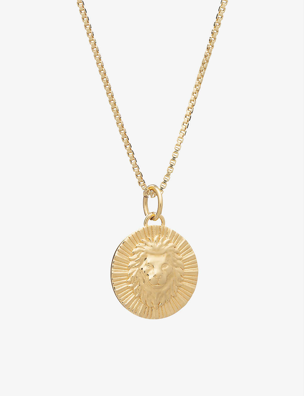 Rachel Jackson Zodiac Coin Leo Short 22ct Gold-plated Sterling Silver Necklace In 22 Carat Gold Plated
