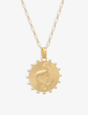 RACHEL JACKSON - Zodiac Art Coin Capricorn long 22ct gold-plated ...