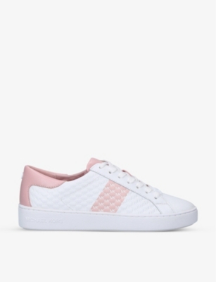 Michael Michael Kors Colby Quilted Leather Trainers In White/comb