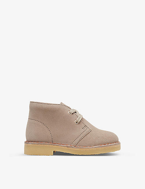 CLARKS: Desert suede lace-up boots 2-4 years