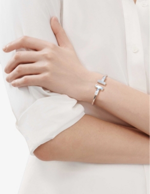 TIFFANY & CO TIFFANY & CO WOMENS 18K ROSE GOLD TIFFANY T 18CT ROSE-GOLD AND MOTHER-OF-PEARL BRACELET