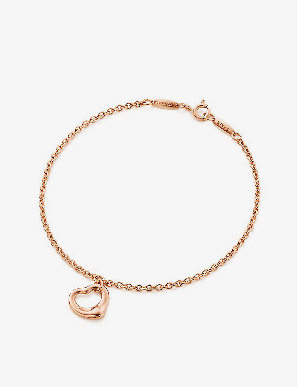 Tiffany & Co Womens 18k Rose Gold Open Heart 18ct Rose-gold Bracelet
