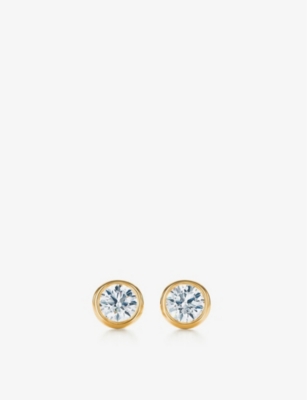 Tiffany & Co Womens 18k Gold Elsa Peretti® Diamonds By The Yard® 18ct-gold And Diamond Stud Earrings