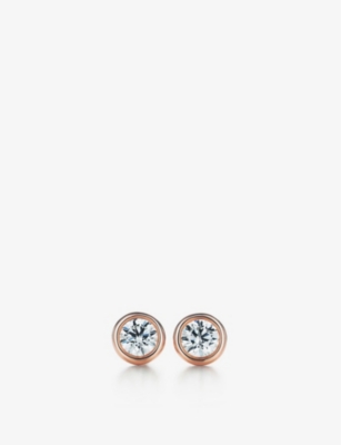 Tiffany & Co Womens 18k Rose Gold Diamonds By The Yard® Diamond And 18ct Rose-gold Stud Earrings