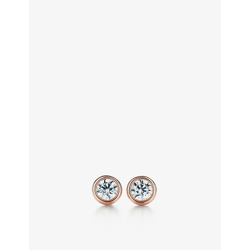 Tiffany & Co Womens 18k Rose Gold Diamonds By The Yard® Diamond And 18ct Rose-gold Stud Earrings
