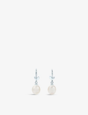 TIFFANY & CO: Olive Leaf freshwater pearl and sterling-silver drop earrings