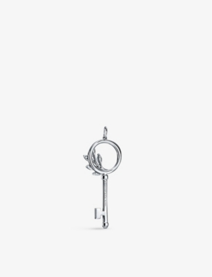 TIFFANY & CO: Victoria diamond and platinum vine circle key pendant