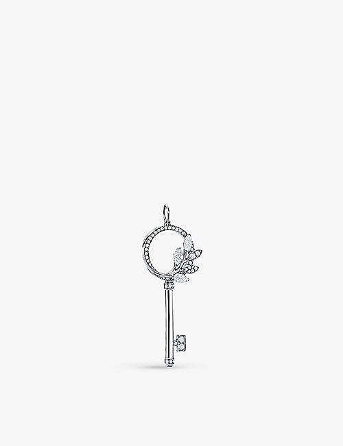 TIFFANY & CO: Victoria diamond and platinum vine circle key pendant