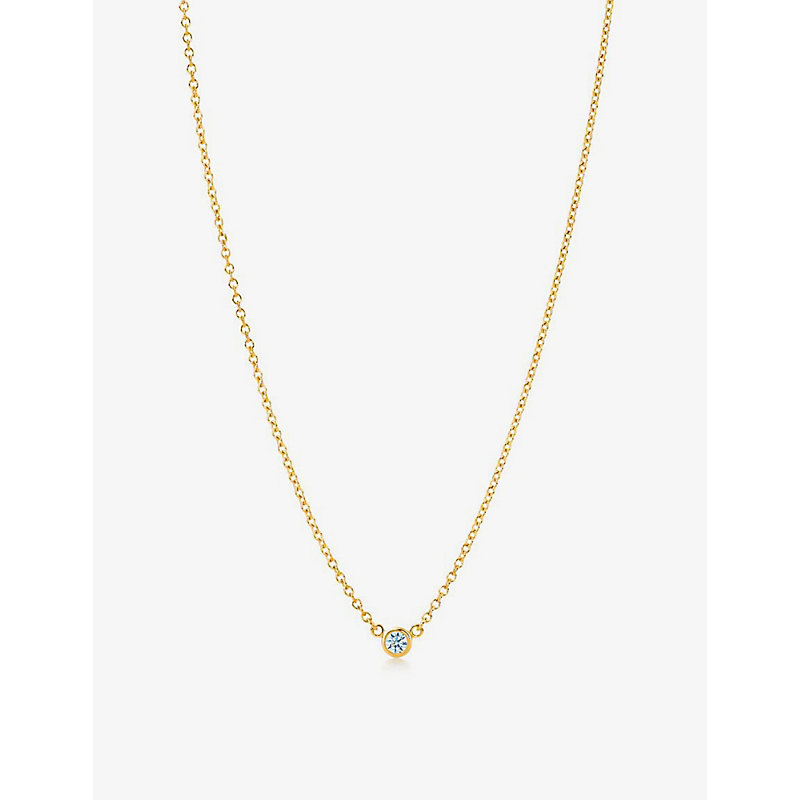 Tiffany & Co Womens 18k Gold Elsa Peretti® Diamonds By The Yard 18ct Gold And Diamond Necklace
