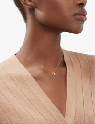 Shop Tiffany & Co Womens 18k Gold Elsa Peretti® Open Heart 18ct Gold Necklace