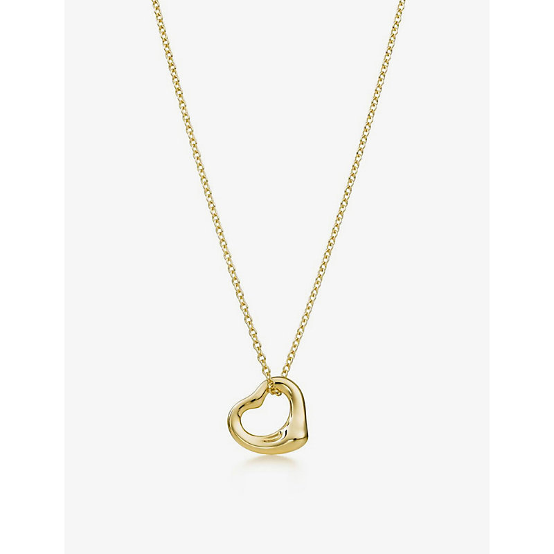 Tiffany & Co Womens 18k Gold Elsa Peretti® Open Heart 18ct Gold Necklace