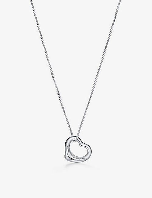 TIFFANY & CO: Open Heart small sterling-silver pendant necklace