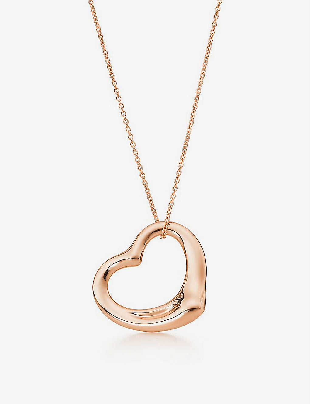 Tiffany & Co Womens 18k Rose Gold Open Heart 18ct Rose-gold Pendant Necklace