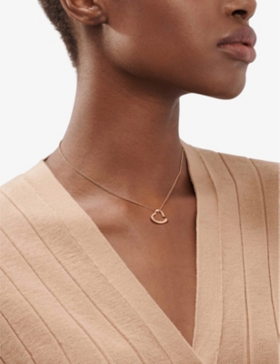 Shop Tiffany & Co Womens 18k Rose Gold Elsa Peretti® Open Heart Rose-gold Pendant