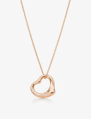 Tiffany & Co Womens 18k Rose Gold Elsa Peretti® Open Heart Rose-gold Pendant