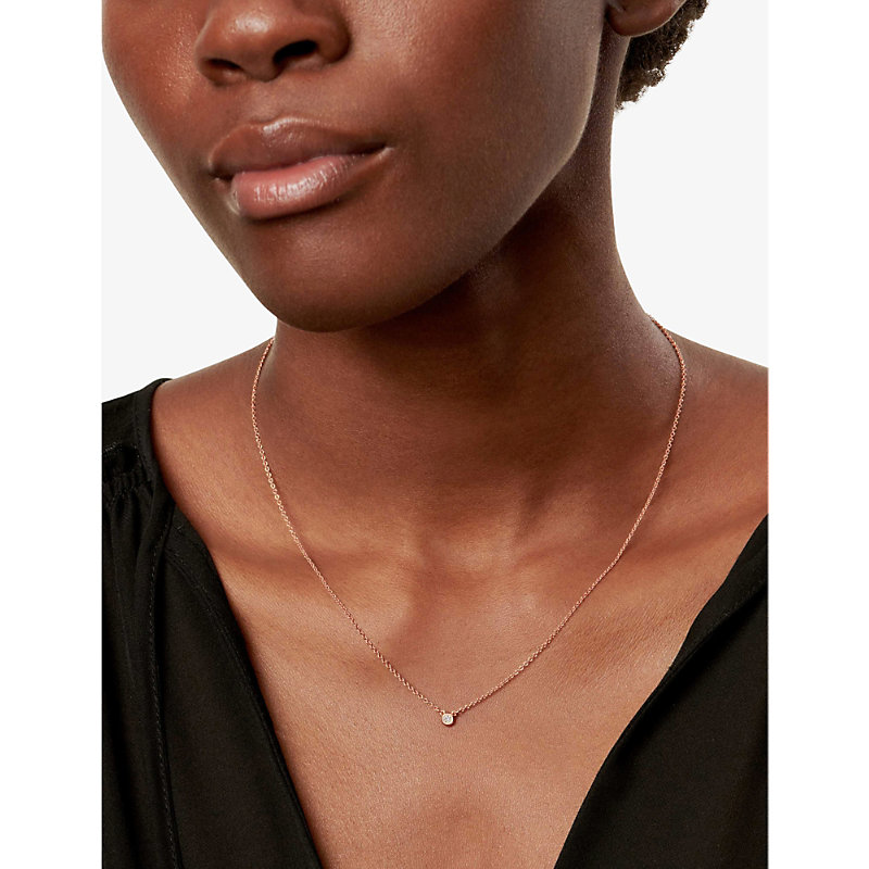 Shop Tiffany & Co Womens 18k Rose Gold Diamonds By The Yard® Diamond And 18ct Rose-gold Pendant Necklace