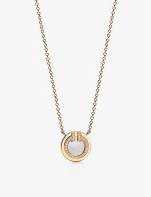 Tiffany & Co Womens 18k Gold Tiffany T Circle Diamond, Mother-of-pearl And 18ct Yellow-gold Pendant