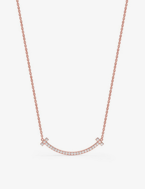Tiffany T Smile 18ct rose-gold and diamond necklace