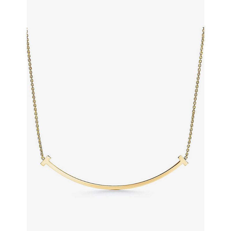 Tiffany & Co Womens 18k Gold Tiffany T Smile Extra-large 18ct Yellow-gold Necklace