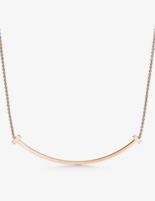 Tiffany & Co Womens 18k Rose Gold Tiffany T Smile Extra-large 18ct Rose-gold Necklace