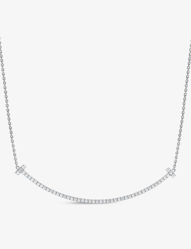 Tiffany T Smile extra-large diamond and 18ct white-gold necklace