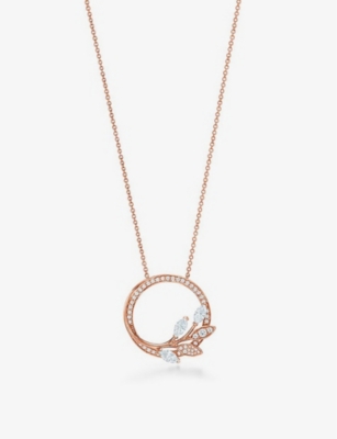 Tiffany & Co Womens 18k Rose Gold Vine Circle Large 18ct Rose-gold And 0.70ct Brilliant- And Marquis