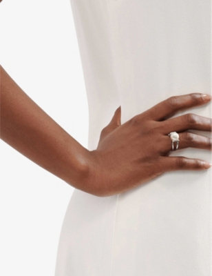 Shop Tiffany & Co Womens Silver Tiffany Hardwear Sterling-silver And Freshwater Pearl Ring