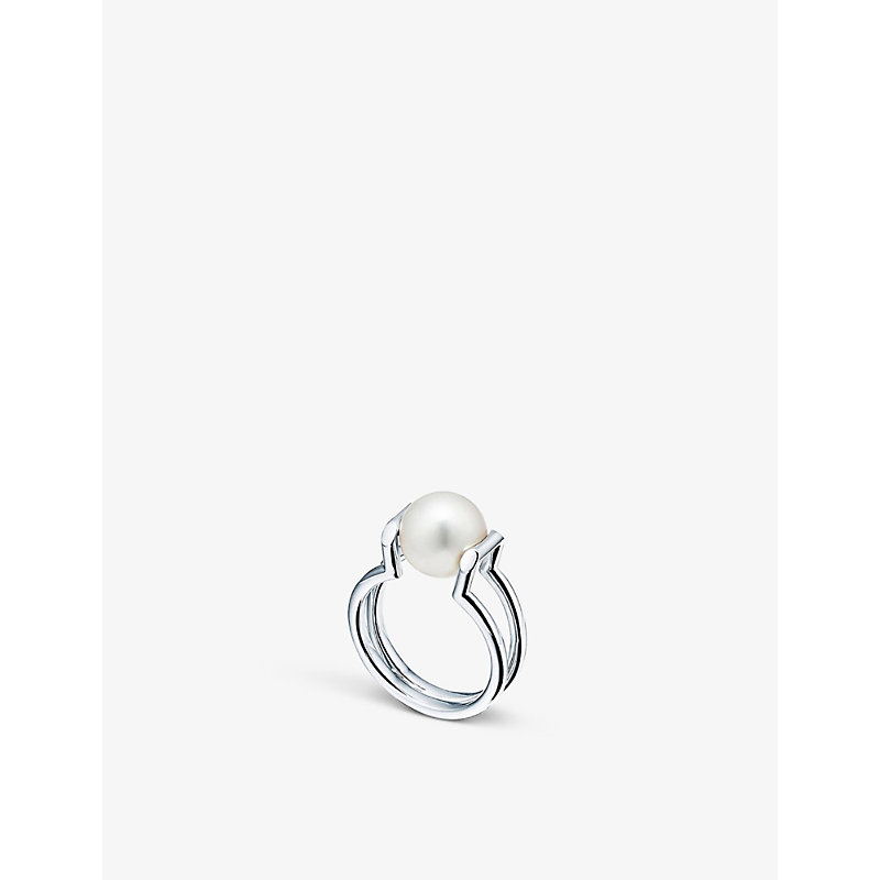 Tiffany & Co Womens Silver Tiffany Hardwear Sterling-silver And Freshwater Pearl Ring
