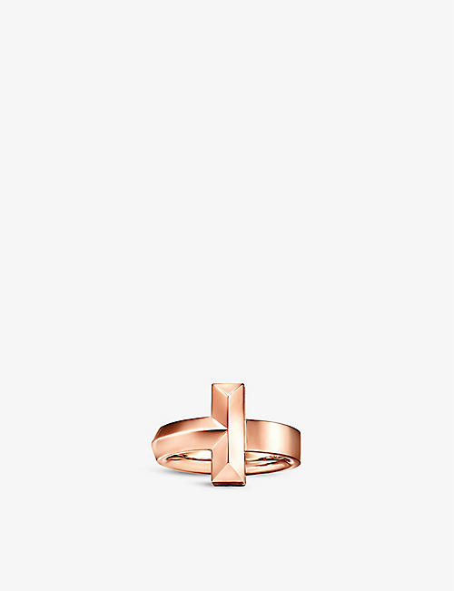 TIFFANY & CO: Tiffany T T1 Wide 18ct rose-gold ring
