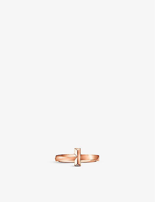 TIFFANY & CO: Tiffany T T1 Narrow 18ct rose-gold ring