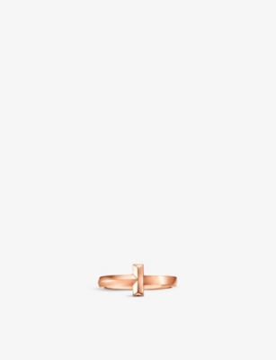 Tiffany & Co Womens 18k Rose Gold Tiffany T T1 Narrow 18ct Rose-gold Ring