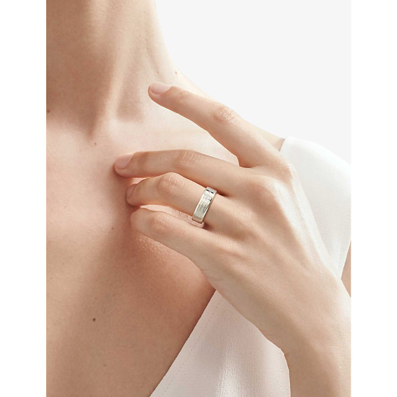 Shop Tiffany & Co Womens Silver Return To Tiffany Diamond And Sterling-silver Ring