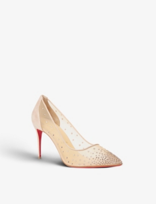 CHRISTIAN LOUBOUTIN Follies Strass 85 rete suede lame versio