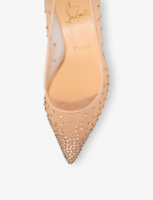 CHRISTIAN LOUBOUTIN: Follies Strass 85 rete suede lame versio