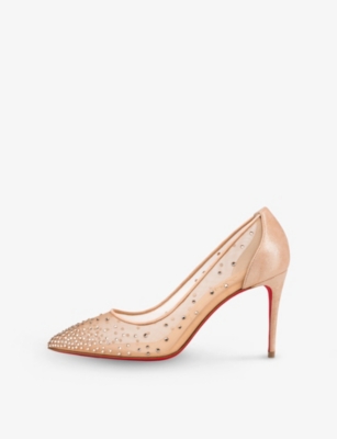 Christian Louboutin Womens Version Light Follies Strass 85 Rete Suede Lame Versio Eur 35.5/2.5 Uk