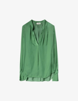 Zadig & Voltaire Tink V-neck Satin Blouse
