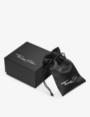 THOMAS SABO: Lucky Charms sterling silver and obsidian beaded bracelet