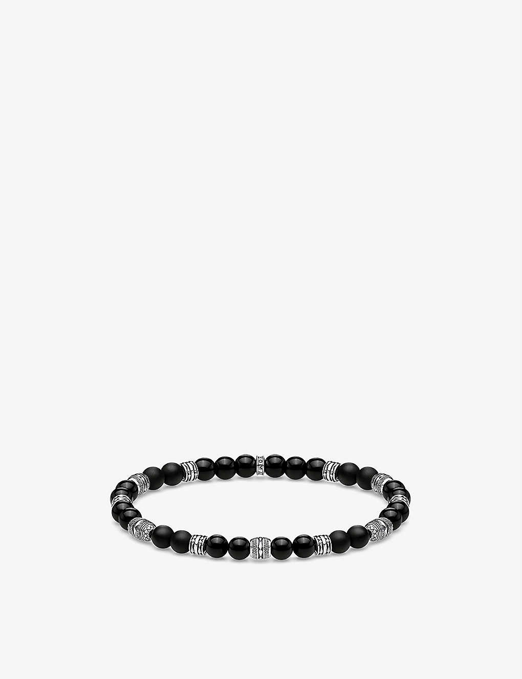 Thomas Sabo Womens Black Lucky Charms Sterling Silver And Obsidian Beaded Bracelet