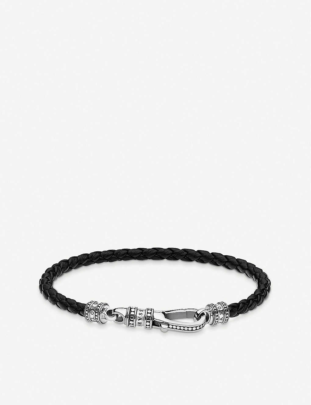 Thomas Sabo Womens Black Braided Leather And Sterling-silver Bracelet