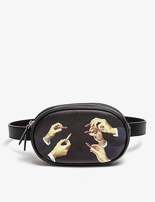 SELETTI: Seletti wears TOILETPAPER Lipstick faux-leather belt bag