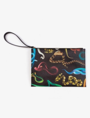 Shop Seletti Toiletpaper Loves  Snakes Pouch Bag