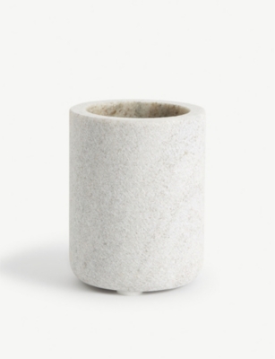 THE WHITE COMPANY: Marble toothbrush holder 10cm x 8cm