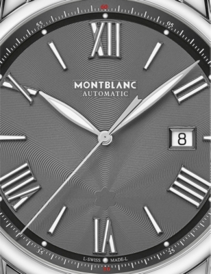 Shop Montblanc Mens Silver Mb126107 Star Legacy Stainless Steel Automatic Watch