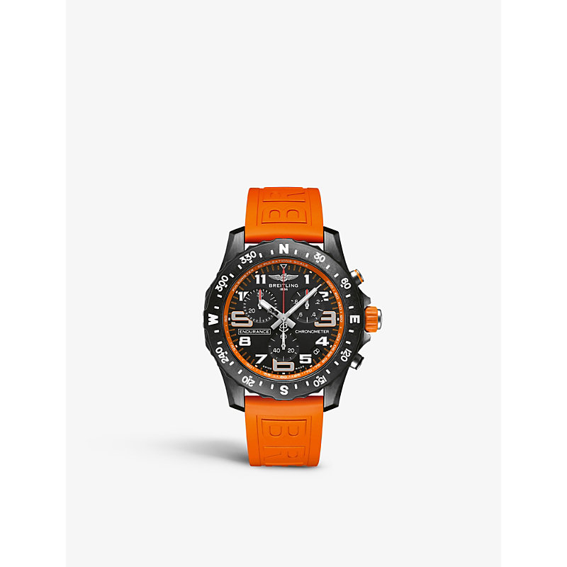 Shop Breitling Mens Orange X82310a51b1s1 Endurance Pro Breitlight® And Rubber Quartz Watch