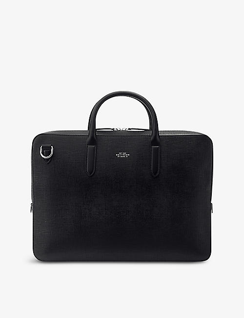 SMYTHSON: Panama cross-grain leather briefcase