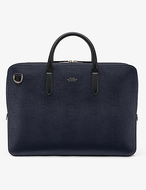 SMYTHSON: Panama Slim Lightweight leather briefcase