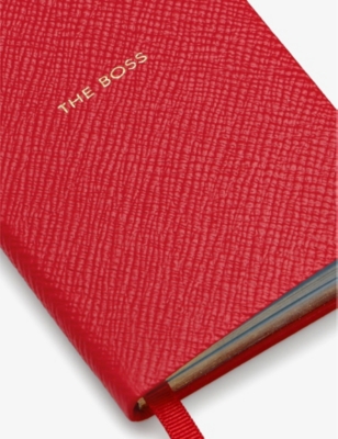 SMYTHSON: Wafer ‘The Boss’ cross-grain leather notebook 10.8cm