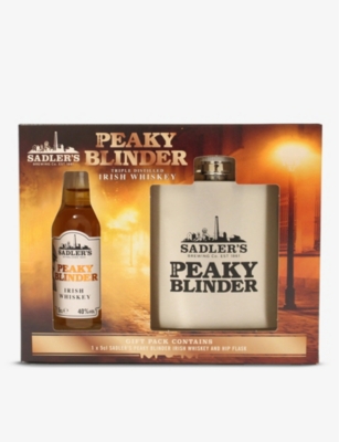 WHISKY AND BOURBON: Peaky Blinders whiskey and hipflask set 50ml
