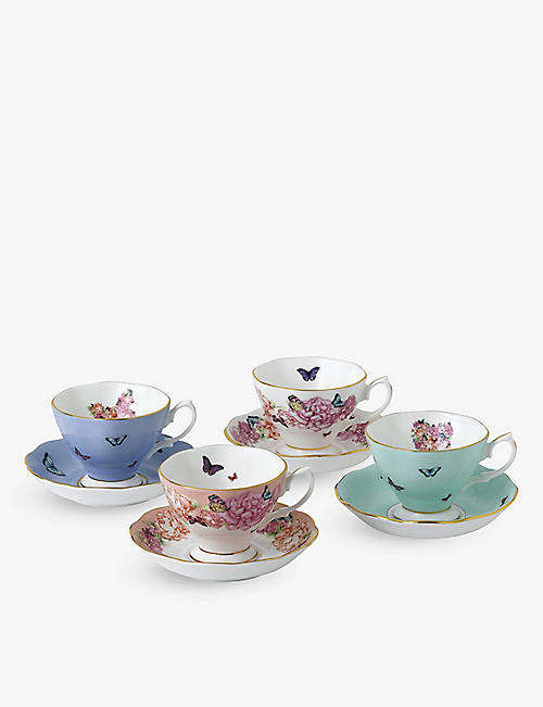 ROYAL ALBERT：友情骨瓷茶杯和茶碟 4 件装