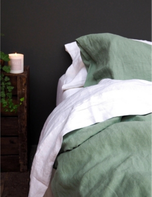 Shop Piglet Green Standard Linen Pillowcases Set Of Two